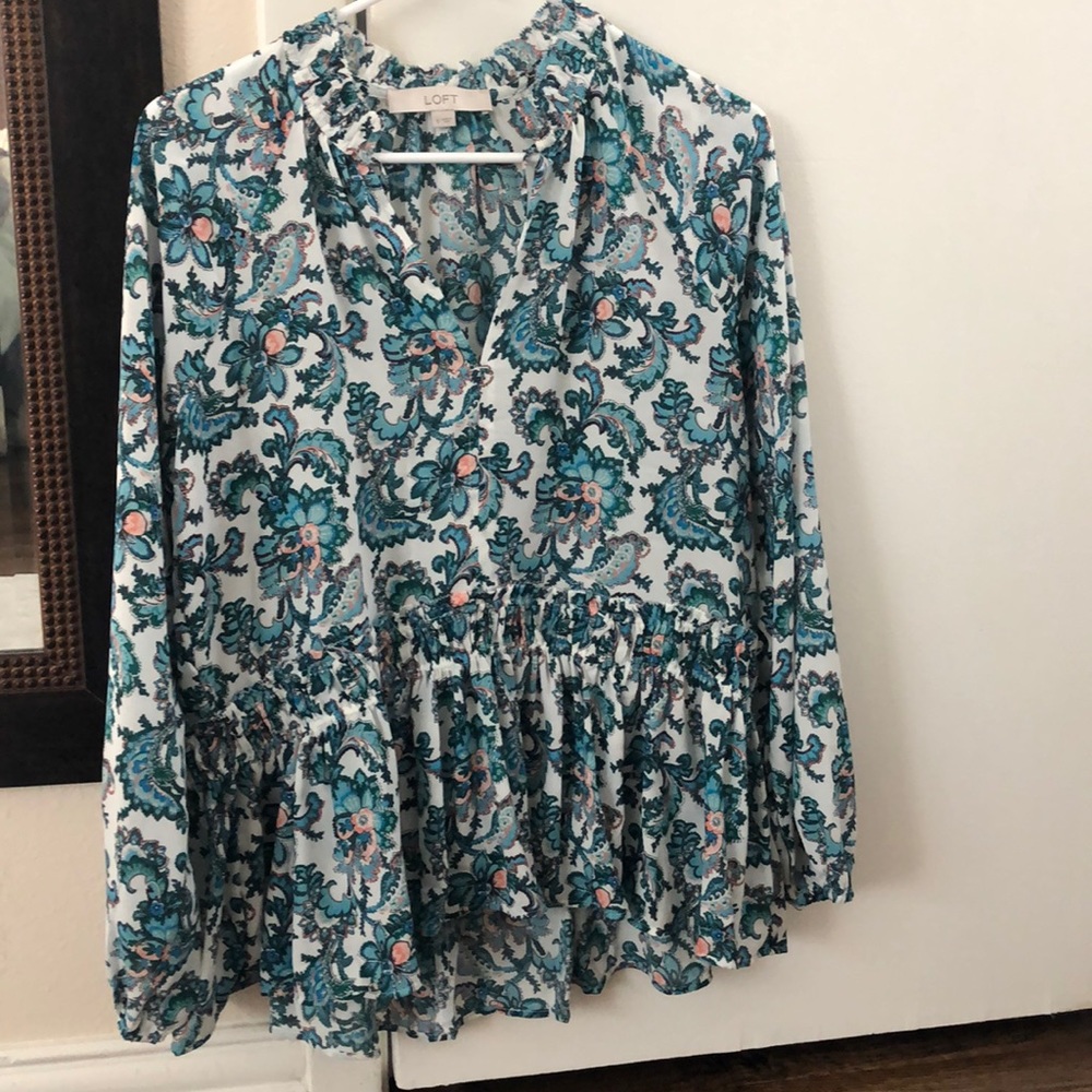 LOFT floral peplum top
